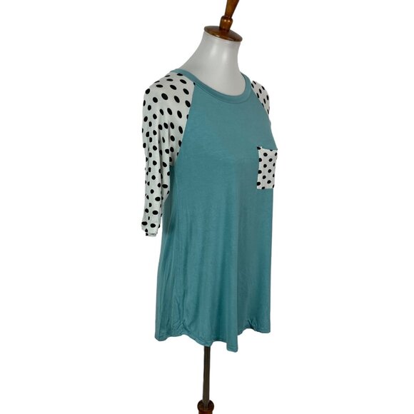 Annabelle Women’s Top Medium Blue 3/4 Sleeve Stretch Casual Cottagecore - Picture 2 of 5